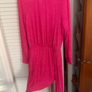 Vibrant Pink Long Sleeve Dress